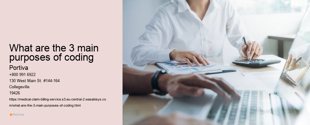 What are the 3 main purposes of coding